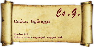 Csúcs Gyöngyi névjegykártya